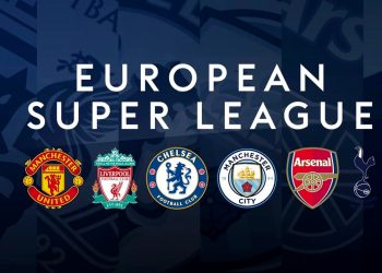 Escudos de los equipos que componen la Superliga europea.