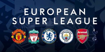Escudos de los equipos que componen la Superliga europea.
