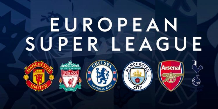 Escudos de los equipos que componen la Superliga europea.