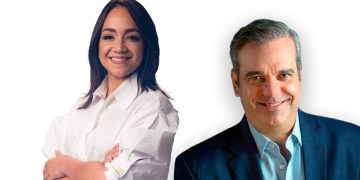 Imagen del presidente Luis Abinader y la senadora del Distrito Nacional Faride Raful