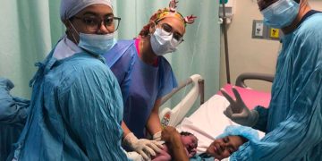 Foto de la primera bebe que nación en el año 2024 en la República Dominicana, llamada Emma.