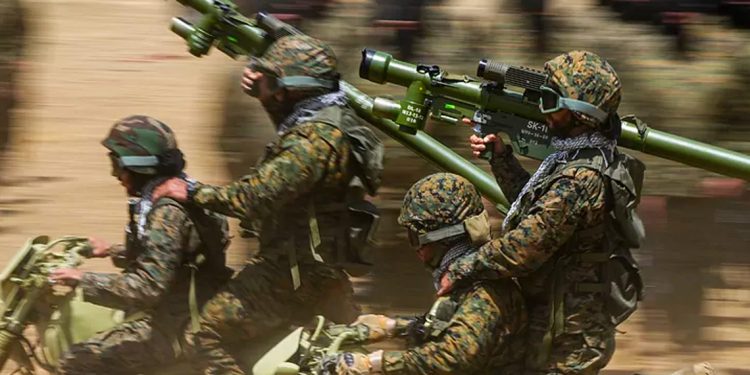 Imagen de militares partidarios del partido político y cuerpo armado libanés chií Hezbolá.