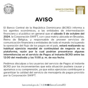 El Banco Central avisa de intermitencias en pagos al instante-Comunicado del BC-Noticias-Diarias-24-7.