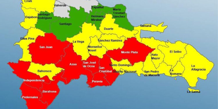 COE reduce niveles de alerta en el Gran Santo Domingo, San Pedro y La Romana