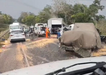 Cinco heridos en choque en la circunvalación de Santo Domingo