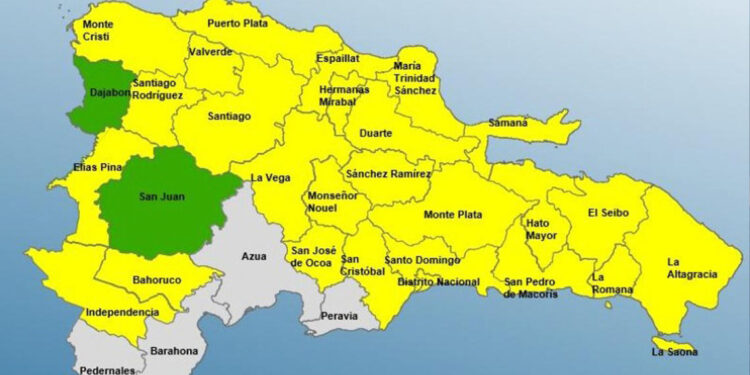 26 provincias en alerta amarilla por vaguada