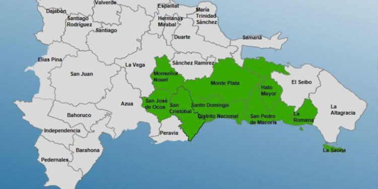 COE emite alerta verde por fuertes aguaceros en RD